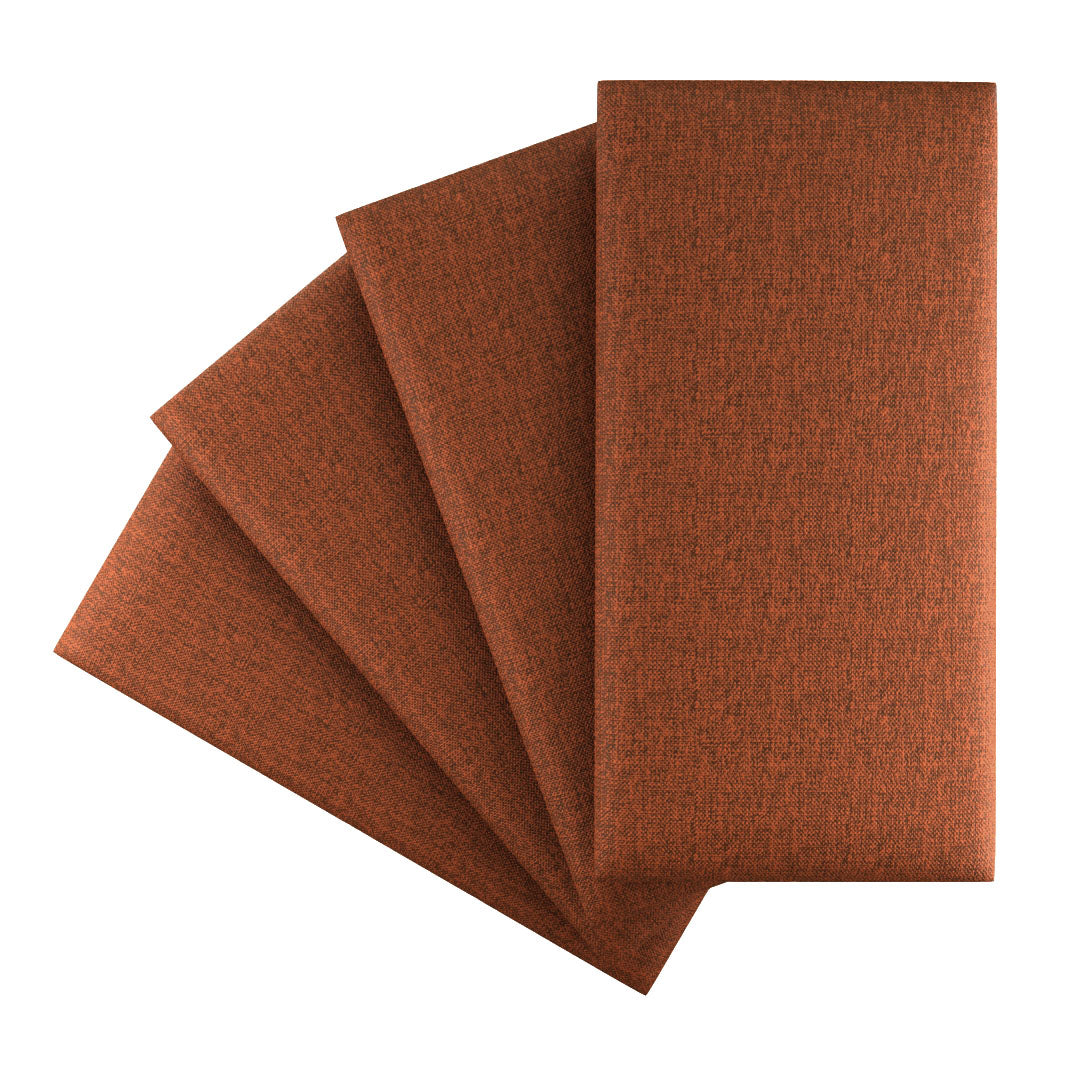 Upholstered Wall Panels Linen Spicy Terracotta 32"x 16" (4 Pack)