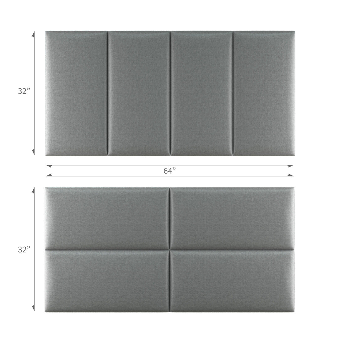 Upholstered Wall Panels Linen Ash Blend Gray 32"x 16" (4 Pack)