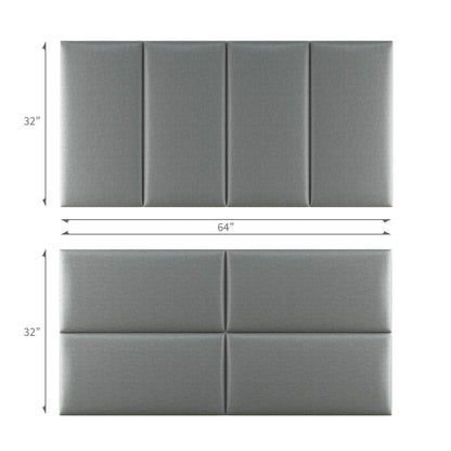 Upholstered Wall Panels Linen Ash Blend Gray 32"x 16" (4 Pack)