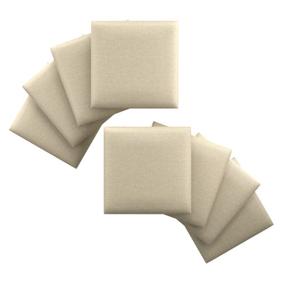 Upholstered Wall Panels Linen Sandy Shore Beige 16"x 16" (8 Pack)