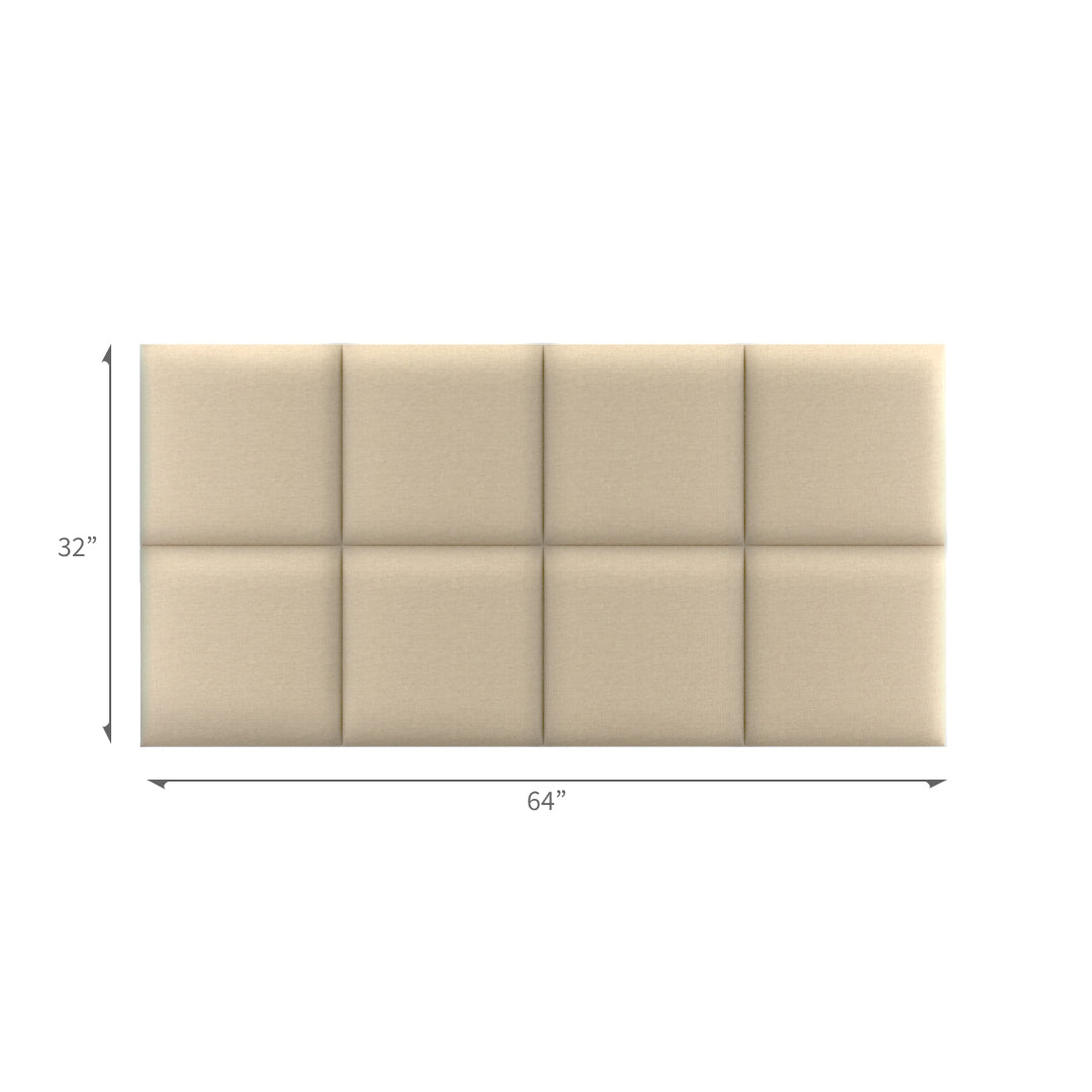 Upholstered Wall Panels Linen Sandy Shore Beige 16"x 16" (8 Pack)