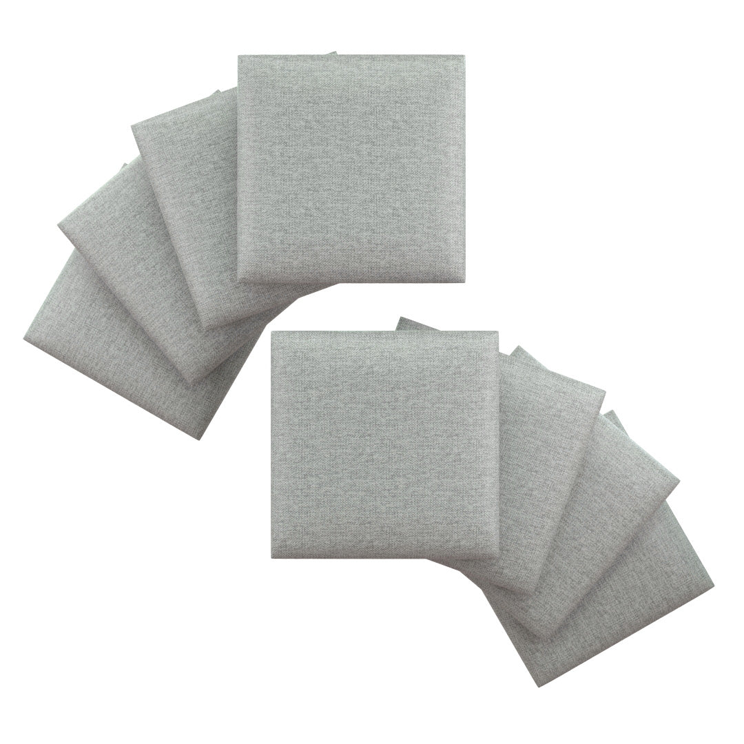 Upholstered Wall Panels Linen Misty Hill Gray 16"x 16" (8 Pack)