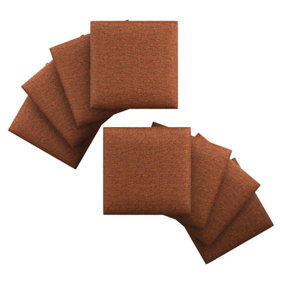 Upholstered Wall Panels Linen Spicy Terracotta 16"x 16" (8 Pack)