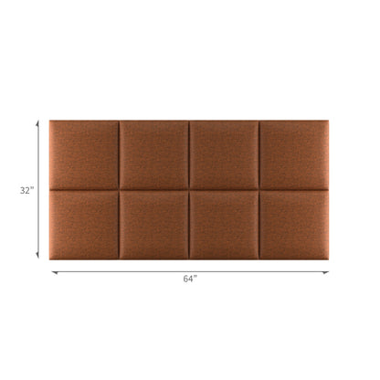 Upholstered Wall Panels Linen Spicy Terracotta 16"x 16" (8 Pack)