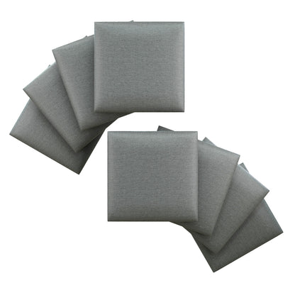 Upholstered Wall Panels Linen Ash Blend Gray 16"x 16" (8 Pack)